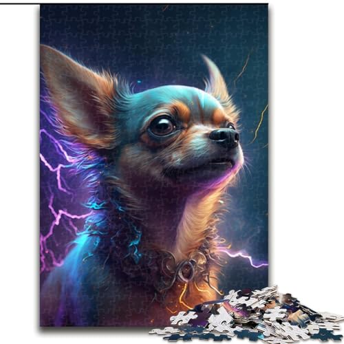 1000-teiliges Puzzle, buntes Chihuahua-Puzzle aus Pappe, Geburtstage, Weihnachten, Halloween, Thanksgiving, Ostern, 1000 Teile(26x38cm) von XHAXING
