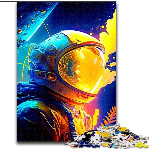 1000-teiliges Puzzle, farbenfrohes Astronauten-Puzzle aus Pappe, mit interaktivem Familienspiel, Kinder ab 14 Jahren, 1000 Teile(26x38cm) von XHAXING