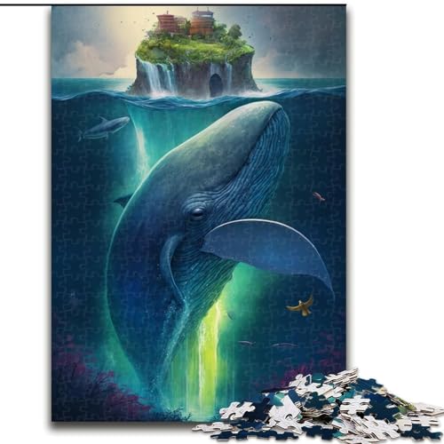 1000-teiliges Puzzle, farbenfrohes Blauwal-Puzzle aus Pappe, zum Entspannen und Herausfordern, farbenfrohe Kunst zur Heimdekoration, Freunde, 1000 Teile(26x38cm) von XHAXING