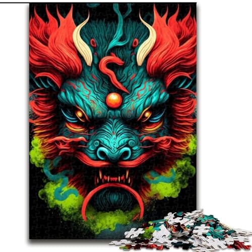 1000-teiliges Puzzle, farbenfrohes Kunst-Löwen-Puzzle aus Holz, Spielzeug, Geschenk, pädagogisches, intellektuelles, entspannendes Familienspiel, 1000 Teile(50x75cm) von XHAXING