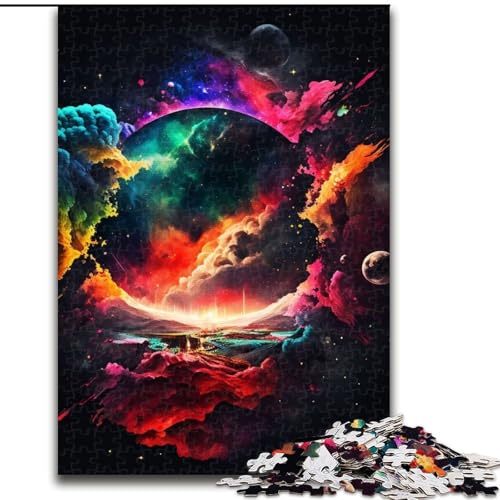 1000-teiliges Puzzle, farbenfrohes Universum-Malpuzzle aus Pappe, mit interaktivem Familienspiel, Kinder ab 14 Jahren, 1000 Teile(26x38cm) von XHAXING