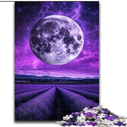 1000-teiliges Puzzle, farbiges Mond-Puzzle aus Pappe, Geburtstage, Weihnachten, Halloween, Thanksgiving, Ostern, 1000 Stück(26x38cm) von XHAXING