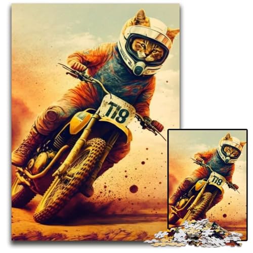 1000-teiliges Puzzle, lustiges Katzen-Astronauten-Weltraum-Puzzle für Erwachsene, Denksportspiel, interaktives Familienspiel, geeignet für Kinder ab 14 Jahren, 50 x 75 cm von XHAXING