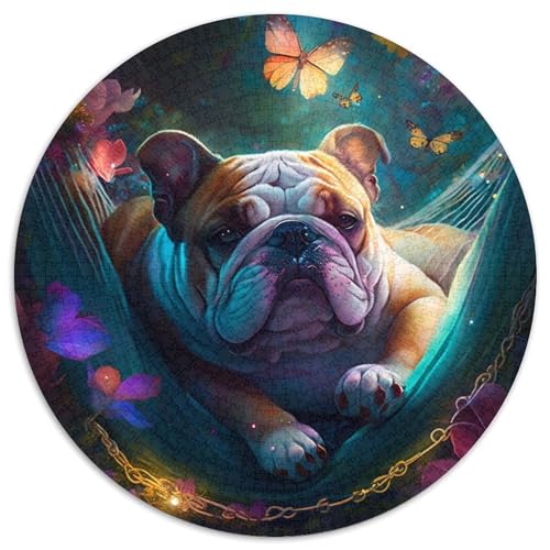 1000-teiliges Puzzle, schöne Bulldogge, 1000-teiliges Puzzle für Erwachsene, anspruchsvolles Denkspiel, Familienaktivität, Heimdekoration, (Größe 67,5 x 67,5 cm) von XHAXING