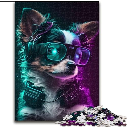 1000-teiliges Puzzle, süßes Hunde-Puzzle aus Holz, mit interaktivem Familienspiel, Kinder ab 14 Jahren, 1000 Teile(50x75cm) von XHAXING