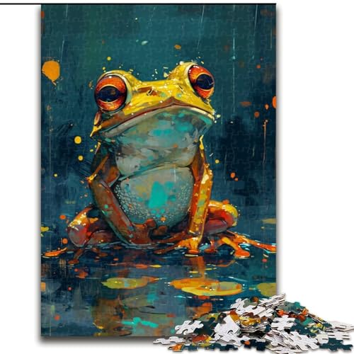 1000-teiliges Puzzle, süßes kleines gelbes Frosch-Puzzle aus Holz, ideal für Büro, Schlafzimmer, Wohnzimmer-Dekor, 1000 Teile(50x75cm) von XHAXING