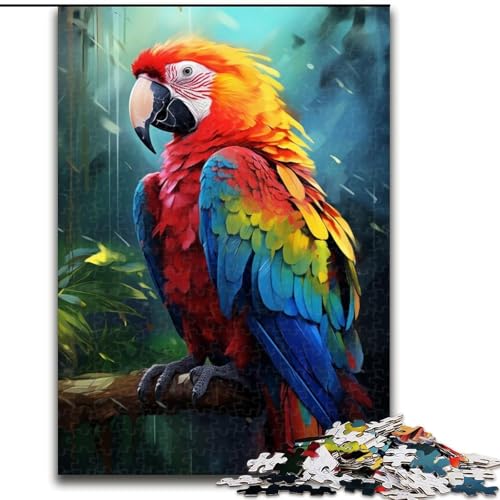 1000-teiliges Puzzle, wunderschönes Papageien-Puzzle aus Pappe, entspannende Unterhaltung, Heimdekoration, 1000 Teile(26x38cm) von XHAXING