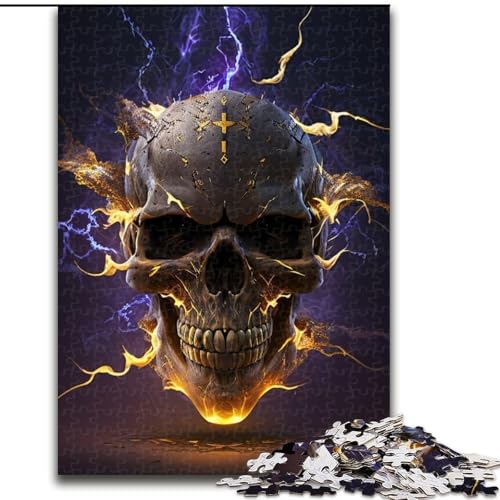 1000-teiliges Puzzle, wunderschönes Totenkopf-Puzzle aus Pappe, kompliziertes Design für Teenager, DIY-Dekor und gehirnfördernder Spaß, 1000 Teile(26x38cm) von XHAXING