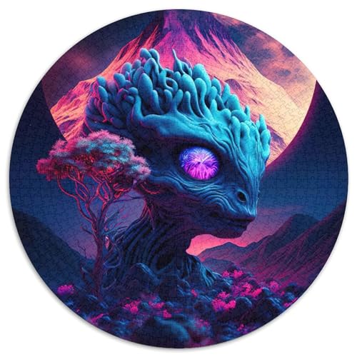 1000-teiliges Puzzle „Creature“, runde Papppuzzles, Denkspiel, interaktives Familienspiel, geeignet für Kinder ab 14 Jahren (67,5 x 67,5 cm) von XHAXING