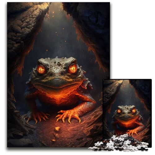 1000-teiliges Puzzle „Dämonischer Frosch“ für Erwachsene, Denkspiel, interaktives Familienspiel, geeignet für Kinder ab 14 Jahren, 26x38cm von XHAXING