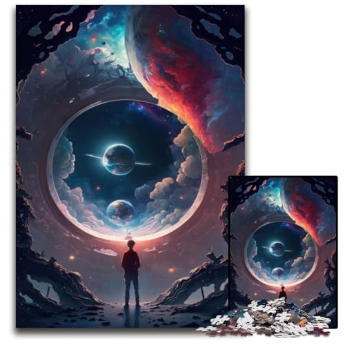 1000-teiliges Puzzle „Die Tür zum Unbekannten“, Rätsel für Erwachsene, Denksportaufgabe, interaktives Familienspiel, geeignet für Kinder ab 14 Jahren, 50x75cm 1000-teiliges Puzzle „Die Tür zum Unbekannten“, Rätsel für Erwachsene, Denksportaufgabe, interaktives Familienspiel, geeignet für Kinder ab 14 Jahren, 50x75cm von XHAXING