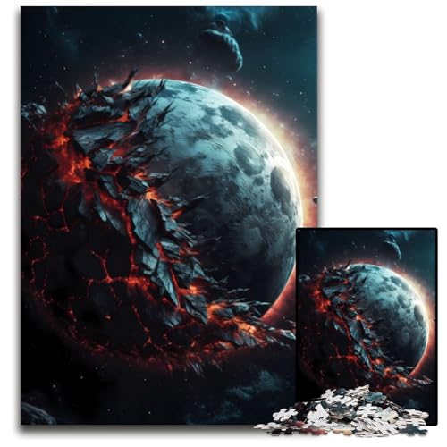 1000-teiliges Puzzle „Exploding Moon“ für Erwachsene, Denksportspiel, interaktives Familienspiel, geeignet für Kinder ab 14 Jahren, 26x38cm 1000-teiliges Puzzle „Exploding Moon“ für Erwachsene, Denksportspiel, interaktives Familienspiel, geeignet für Kinder ab 14 Jahren, 26x38cm von XHAXING