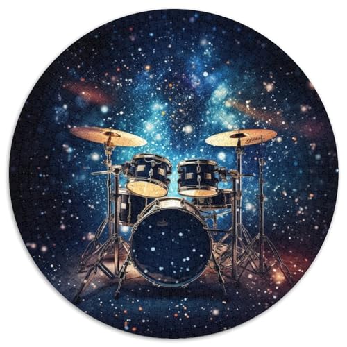 1000-teiliges Puzzle „Galaxien-Regaltrommeln“, runde Papppuzzles, Denkspiel, interaktives Familienspiel, geeignet für Kinder ab 14 Jahren (67,5 x 67,5 cm) von XHAXING