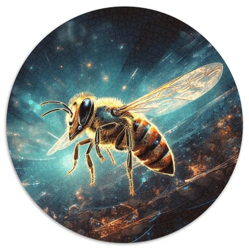 1000-teiliges Puzzle „Galaxy Bees“, runde Papppuzzles, Denkspiel, interaktives Familienspiel, geeignet für Kinder ab 14 Jahren (67,5 x 67,5 cm) von XHAXING