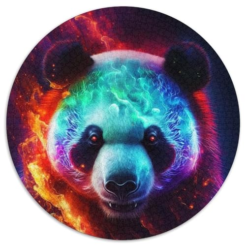 1000-teiliges Puzzle „Panda“, rund, aus Pappe, Geschenkidee zum Geburtstag, anspruchsvolles Denkspiel (67,5 x 67,5 cm) von XHAXING