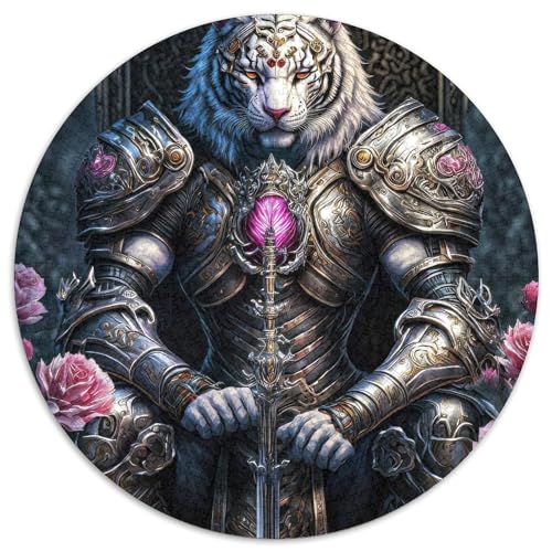 1000-teiliges Puzzle „Tiger“, rund, aus Pappe, Geschenkidee zum Geburtstag, anspruchsvolles Denkspiel (67,5 x 67,5 cm) von XHAXING