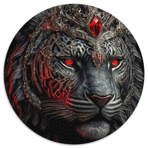 1000-teiliges Puzzle „Tiger“, runde Papppuzzles, Denkspiel, interaktives Familienspiel, geeignet für Kinder ab 14 Jahren (67,5 x 67,5 cm) von XHAXING