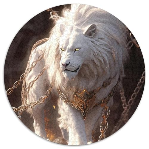 1000-teiliges Puzzle „Unchained Lions“, runde Papppuzzles, Denkspiel, interaktives Familienspiel, geeignet für Kinder ab 14 Jahren (67,5 x 67,5 cm) von XHAXING