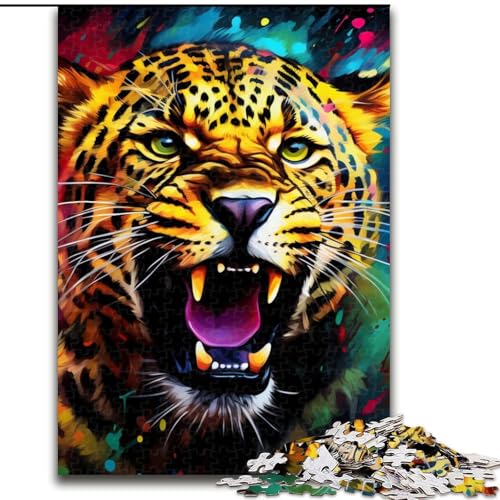 1000-teiliges Puzzle Afrikanischer Leopard aus Pappe, entspannende Unterhaltung, Heimdekoration, 1000 Teile(26x38cm) von XHAXING