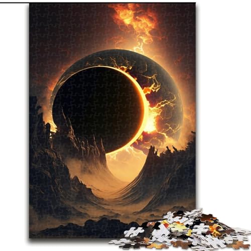 1000-teiliges Puzzle Bedrohliche Planetenlandschaft, Puzzle aus Holz, anspruchsvolles DIY-Denkspiel, interaktives Familienspiel, 1000 Teile(50x75cm) von XHAXING