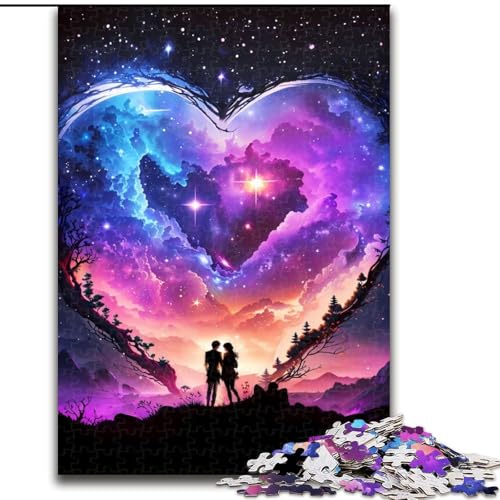 1000-teiliges Puzzle Braut und Bräutigam – Universum-Puzzle aus Pappe, mit interaktivem Familienspiel, Kinder ab 14 Jahren, 1000 Teile(26x38cm) von XHAXING
