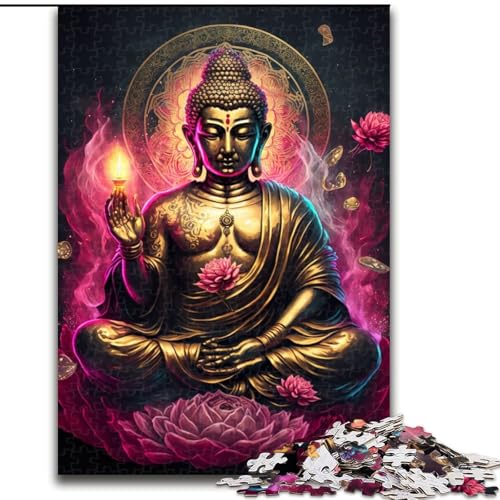 1000-teiliges Puzzle Buddha, aus Pappe, mit interaktivem Familienspiel, Kinder ab 14 Jahren, 1000 Teile(26x38cm) von XHAXING