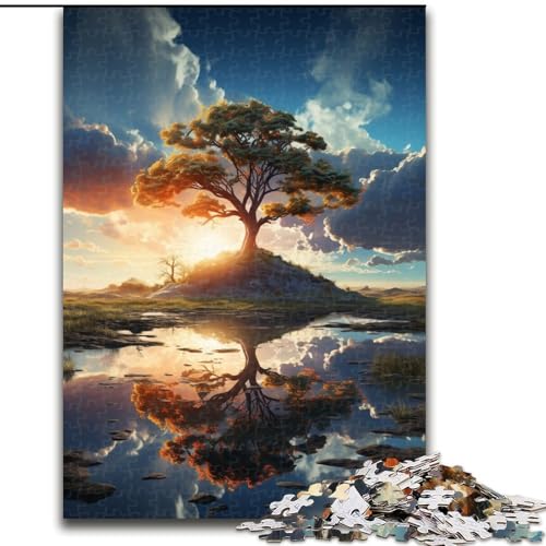 1000-teiliges Puzzle Bunte Bäume, Puzzle aus Holz, perfekte Dekoration für Zuhause oder das Büro, 1000 Teile(50x75cm) von XHAXING