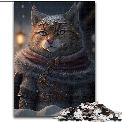1000-teiliges Puzzle Cat Lord aus Holz, Geburtstage, Weihnachten, Halloween, Thanksgiving, Ostern, 1000 Stück(50x75cm) von XHAXING