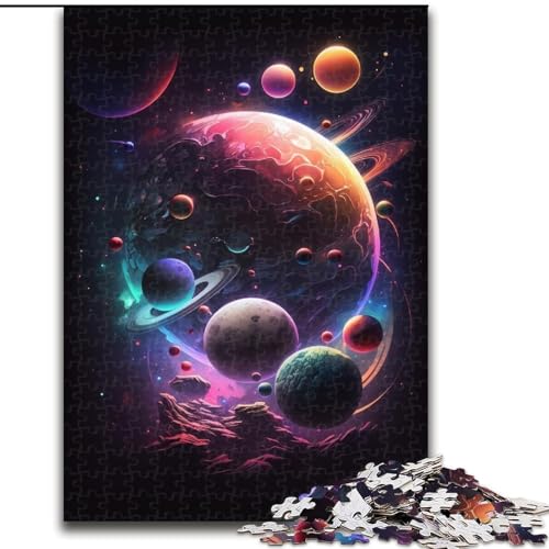 1000-teiliges Puzzle Color Planet aus Holz, mit interaktivem Familienspiel, Kinder ab 14 Jahren, 1000 Teile(50x75cm) von XHAXING