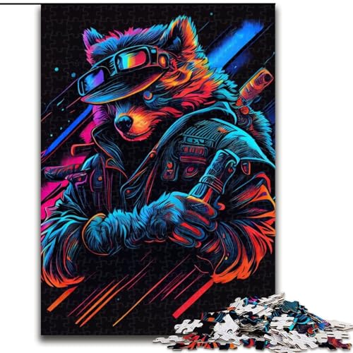 1000-teiliges Puzzle Cooles Bären-Puzzle aus Pappe, mit interaktivem Familienspiel, Kinder ab 14 Jahren, 1000 Teile(26x38cm) von XHAXING