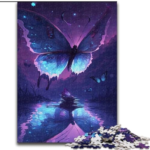 1000-teiliges Puzzle Cosmic Butterfly aus Pappe, mit interaktivem Familienspiel, Kinder ab 14 Jahren, 1000 Teile(26x38cm) von XHAXING