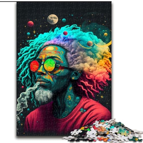 1000-teiliges Puzzle Cosmic Rastafarian aus Pappe, mit interaktivem Familienspiel, Kinder ab 14 Jahren, 1000 Teile(26x38cm) von XHAXING