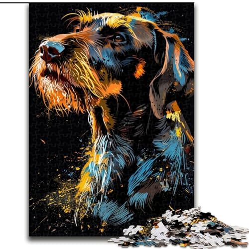 1000-teiliges Puzzle Deutscher Drahthaar, Kunst-Puzzle aus Holz, mit interaktivem Familienspiel, Kinder ab 14 Jahren, 1000 Teile(50x75cm) von XHAXING