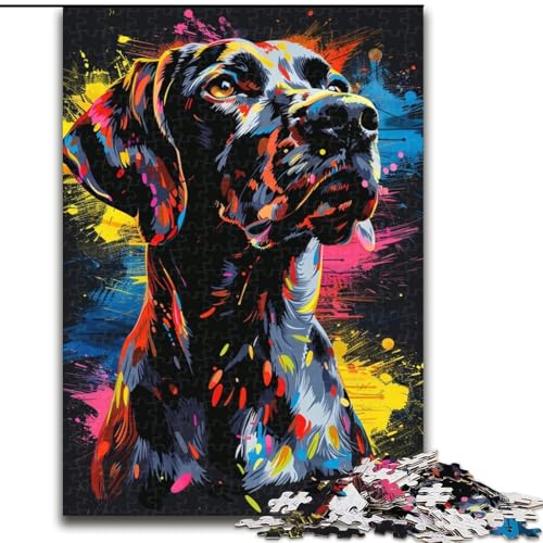 1000-teiliges Puzzle Deutscher Kurzhaar-Vorstehhund, aus Pappe, mit interaktivem Familienspiel, Kinder ab 14 Jahren, 1000 Teile(26x38cm) von XHAXING
