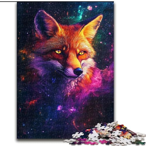 1000-teiliges Puzzle Galaxy Fox aus Holz, mit interaktivem Familienspiel, Kinder ab 14 Jahren, 1000 Teile(50x75cm) von XHAXING