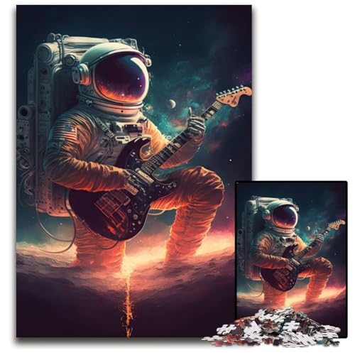 1000-teiliges Puzzle-Geschenk, Astronaut spielt Gitarre, Holzpuzzle für Erwachsene, Familie und Freunde, geeignet für Kinder ab 14 Jahren, 50x75cm 1000-teiliges Puzzle-Geschenk, Astronaut spielt Gitarre, Holzpuzzle für Erwachsene, Familie und Freunde, geeignet für Kinder ab 14 Jahren, 50x75cm von XHAXING