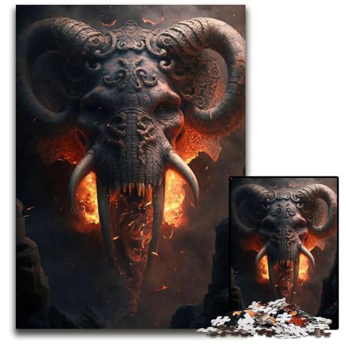 1000-teiliges Puzzle-Geschenk, Dämonischer Elefant, Holzpuzzle für Erwachsene, Familie und Freunde, geeignet für Kinder ab 14 Jahren, 50x75cm 1000-teiliges Puzzle-Geschenk, Dämonischer Elefant, Holzpuzzle für Erwachsene, Familie und Freunde, geeignet für Kinder ab 14 Jahren, 50x75cm von XHAXING