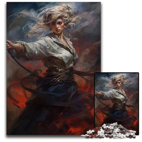 1000-teiliges Puzzle-Geschenk, Fantasie-Kriegerin, Holzpuzzle für Erwachsene, Familie und Freunde, geeignet für Kinder ab 14 Jahren, 50x75cm 1000-teiliges Puzzle-Geschenk, Fantasie-Kriegerin, Holzpuzzle für Erwachsene, Familie und Freunde, geeignet für Kinder ab 14 Jahren, 50x75cm von XHAXING