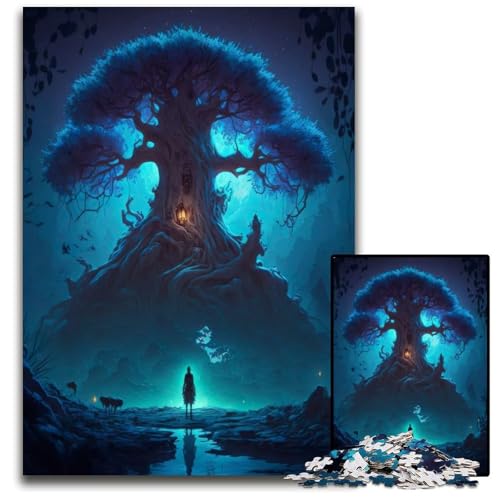 1000-teiliges Puzzle-Geschenk, Fantasieweltbaum, anspruchsvolles Puzzle, Denkspiel für Teenager, 26x38cm 1000-teiliges Puzzle-Geschenk, Fantasieweltbaum, anspruchsvolles Puzzle, Denkspiel für Teenager, 26x38cm von XHAXING