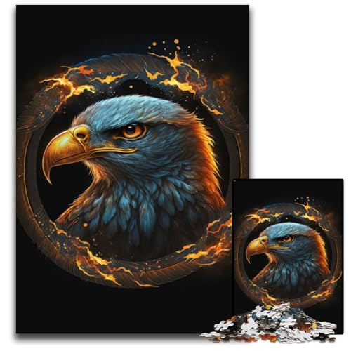 1000-teiliges Puzzle-Geschenk, Feueradlerkopf, Holzpuzzle für Erwachsene, Familie und Freunde, geeignet für Kinder ab 14 Jahren, 50x75cm 1000-teiliges Puzzle-Geschenk, Feueradlerkopf, Holzpuzzle für Erwachsene, Familie und Freunde, geeignet für Kinder ab 14 Jahren, 50x75cm von XHAXING