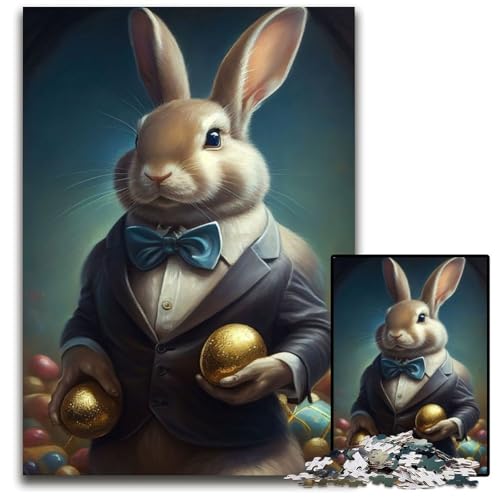 1000-teiliges Puzzle-Geschenk, Kaninchenanzug, Tier-Puzzle, anspruchsvolles Denkspiel für Teenager, 26x38cm von XHAXING