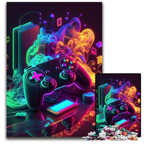 1000-teiliges Puzzle-Geschenk, Neon-Spiel, anspruchsvolles Puzzle, Denksportspiel für Teenager, 50x75cm von XHAXING