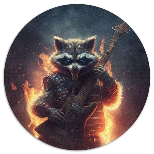 1000-teiliges Puzzle-Geschenk, Waschbär spielt Gitarre, unmögliches Puzzle für Erwachsene, ideales Weihnachts- oder Geburtstagsgeschenk, Partyspiel-Spielzeug (Größe 67,5 x 67,5 cm) von XHAXING