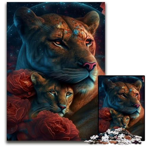 1000-teiliges Puzzle-Geschenk „Star Watching Lion Love“, anspruchsvolles Rätsel-Spiel für Teenager, 26x38cm 1000-teiliges Puzzle-Geschenk „Star Watching Lion Love“, anspruchsvolles Rätsel-Spiel für Teenager, 26x38cm von XHAXING