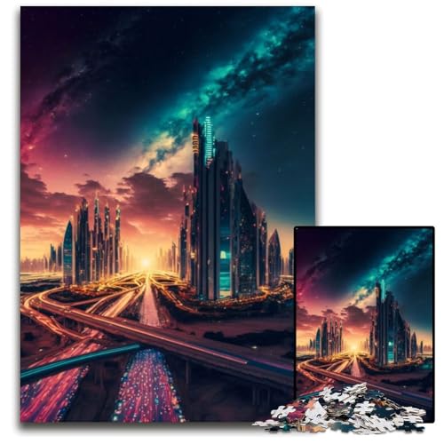 1000-teiliges Puzzle-Geschenk: Smart City Milky Way, anspruchsvolles Rätsel-Spiel für Teenager, 26x38cm 1000-teiliges Puzzle-Geschenk: Smart City Milky Way, anspruchsvolles Rätsel-Spiel für Teenager, 26x38cm von XHAXING