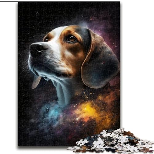 1000-teiliges Puzzle Golden Beagle aus Holz, mit interaktivem Familienspiel, Kinder ab 14 Jahren, 1000 Teile(50x75cm) von XHAXING
