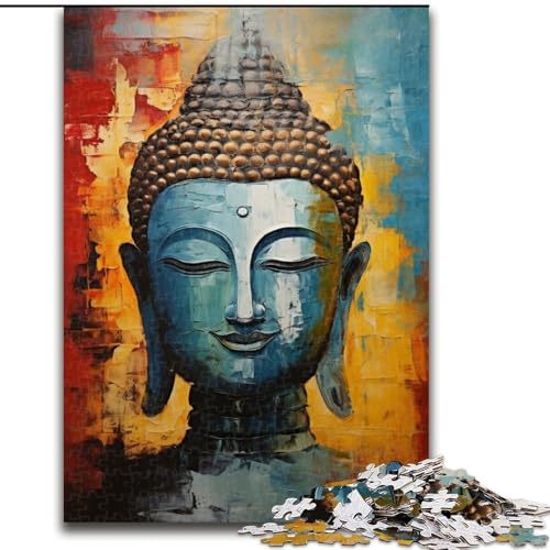 1000-teiliges Puzzle Graffiti-Buddha-Puzzle aus Holz, anspruchsvolles DIY-Denkspiel, interaktives Familienspiel 1000 Teile(50x75cm) von XHAXING