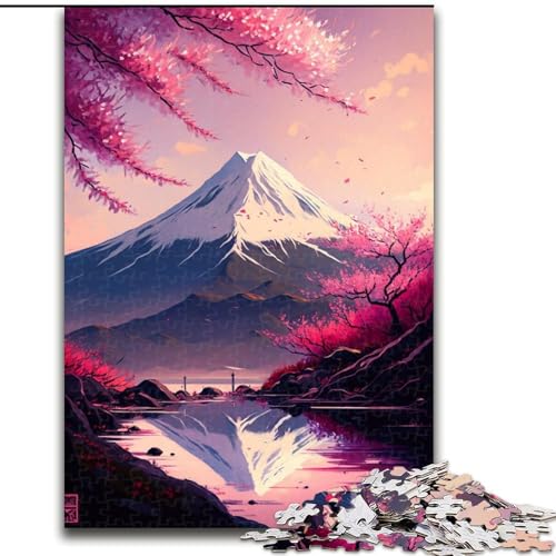 1000-teiliges Puzzle Japanische Kirschblüten, aus Holz, mit interaktivem Familienspiel, Kinder ab 14 Jahren, 1000 Teile(50x75cm) von XHAXING