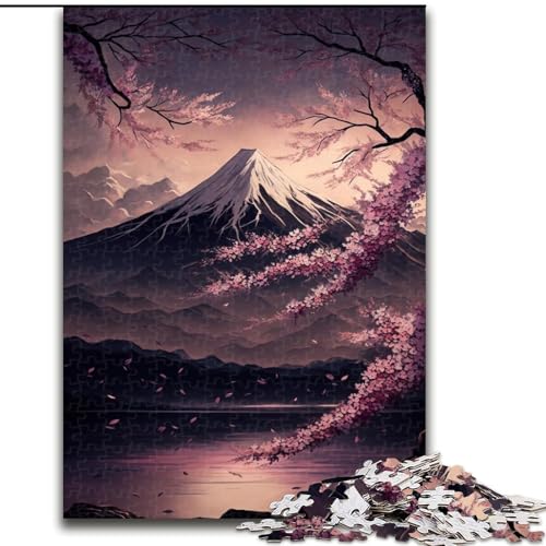 1000-teiliges Puzzle Japanische Kirschblüten, aus Pappe, Geburtstage, Weihnachten, Halloween, Thanksgiving, Ostern, 1000 Teile(26x38cm) von XHAXING