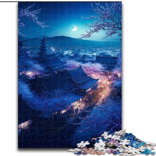 1000-teiliges Puzzle Japanische Tempel, Puzzle aus Holz, Geburtstage, Weihnachten, Halloween, Thanksgiving, Ostern, 1000 Stück(50x75cm) von XHAXING